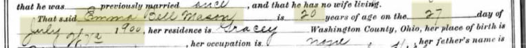 Emma Bell Mason marriage record