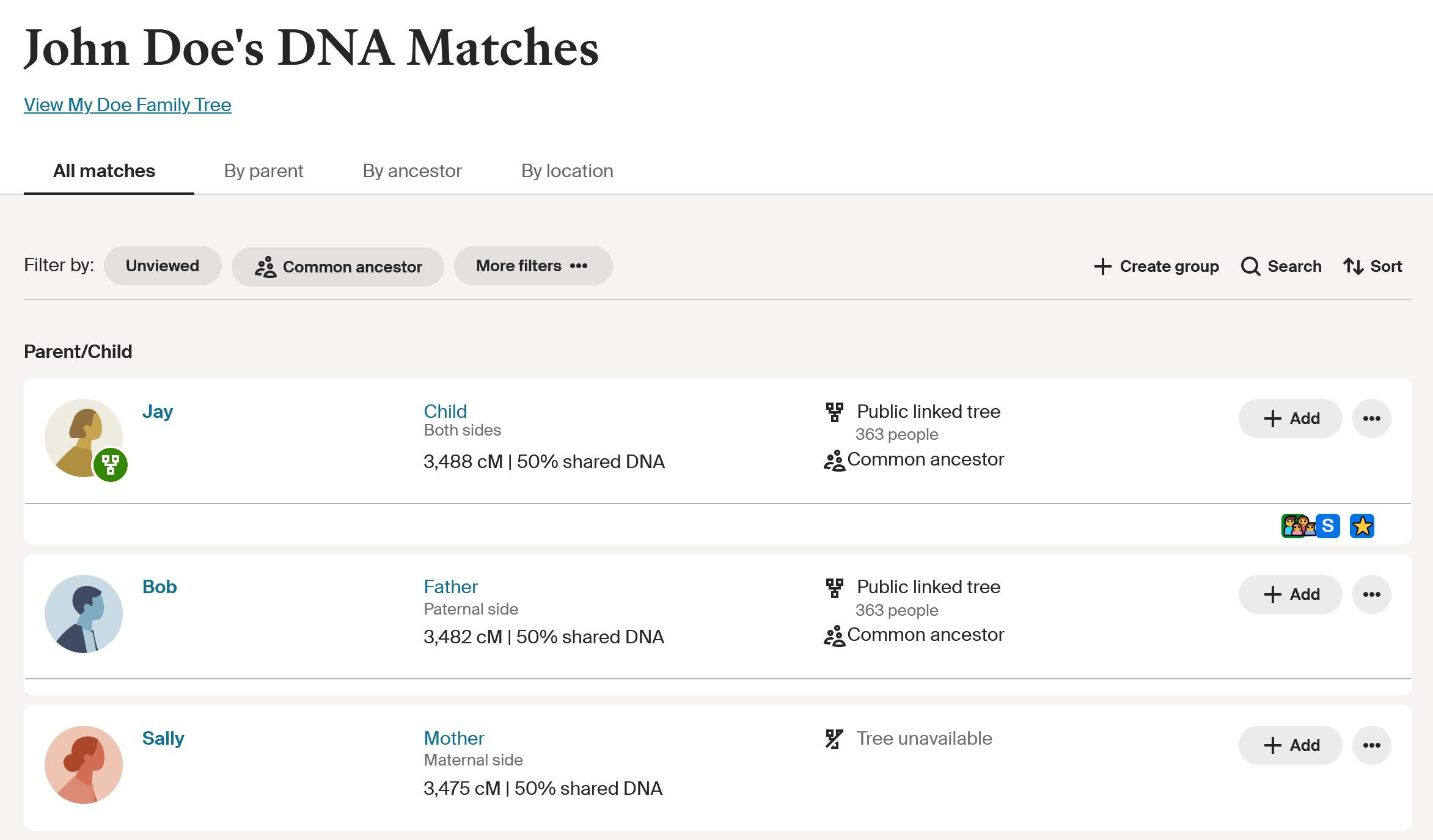 DNA matches