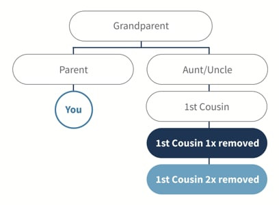 first cousin once removed